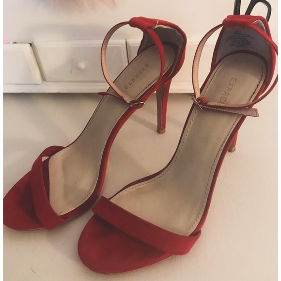 Express Shoes - EXPRESS Red strap heels SIZE 8